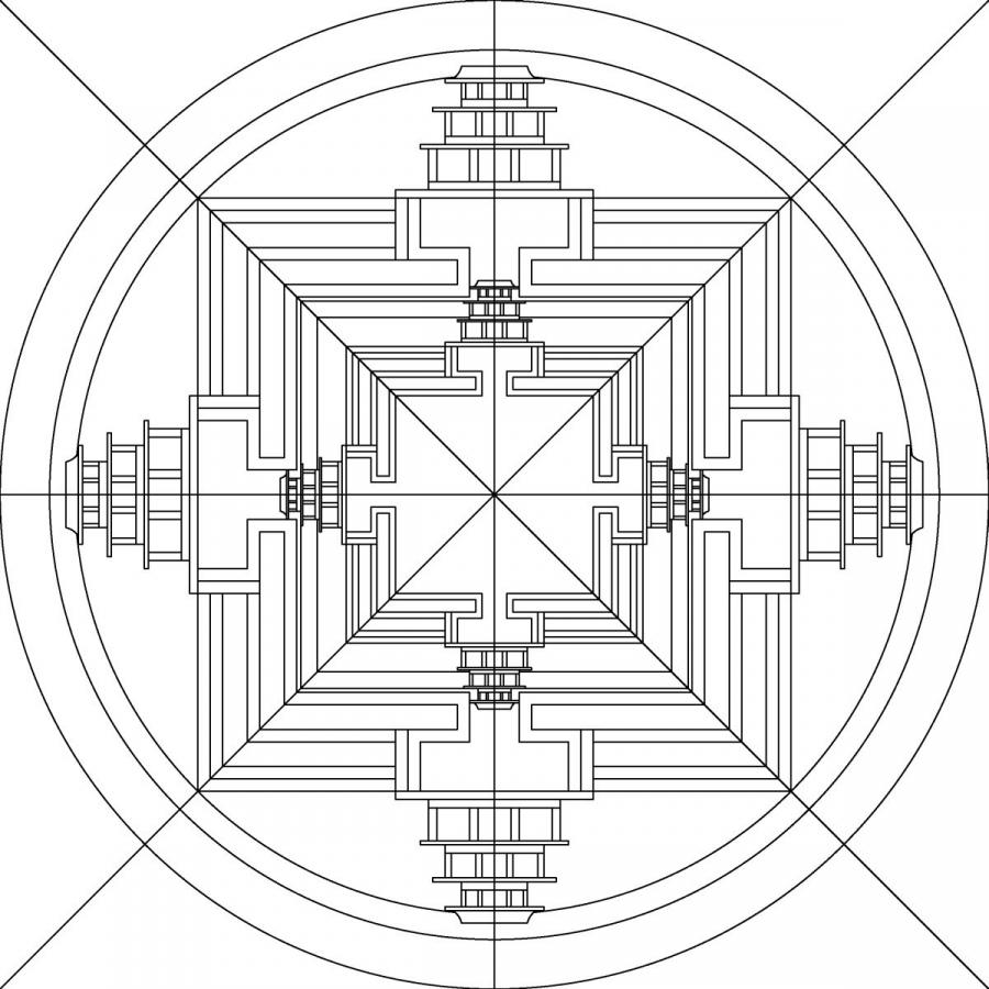 Mô Hình Mandala Hy Lạp Tròn Cổ Đại Hoa Văn Liền Mạch Vector Cô Lập Uốn Khúc  Đen Lặp Lại Mô Hình Trên Nền Trắng Mandala Với Đồ Trang Trí Quan Trọng